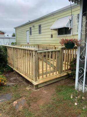 Side deck with front and back gates. Love it!