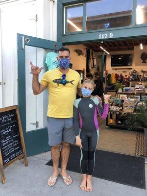 Owner Jethro Acosta and My Daughter after paddleboarding in the Harbor