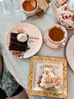 Coconut cream pie & chocolate cake