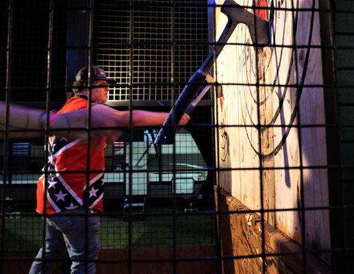 Friendly Axe throwing event.