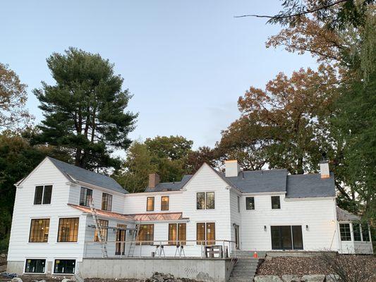 Custom copper & slate work 
New cedar shingle siding work