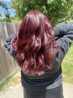 Burgundy hair color