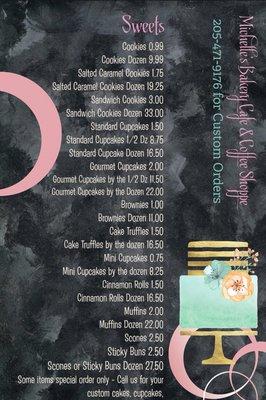 Sweets Menu