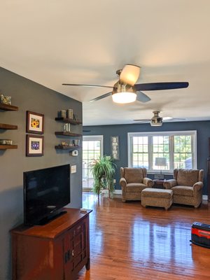 Newly installed ceiling fan.