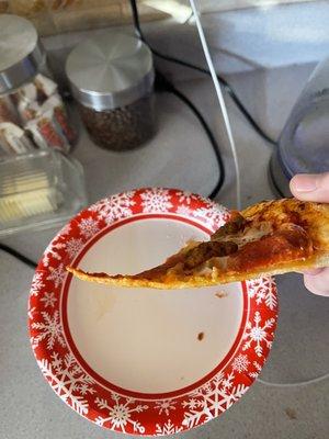 Very thin pizza