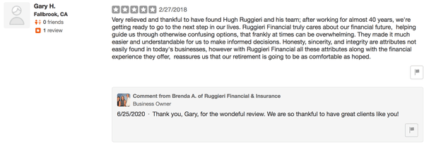 Please find other great testimonials from clients. These reviews were sent to "not recommended"