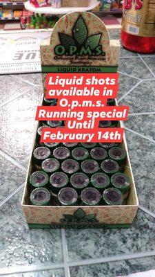 o.p.m.s. liquid shots available now