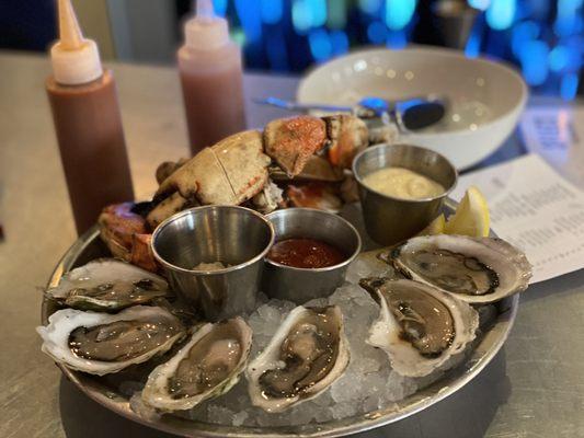 Oysters and Jonah crab claws