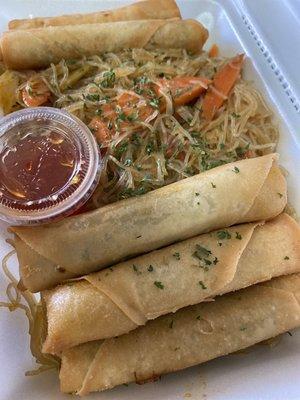 Lumpia with pancit platter