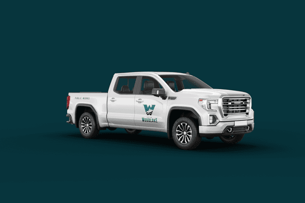 Mockup of truck decal we designed for The City of Woodlake