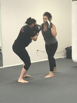 Women's kickboxing class