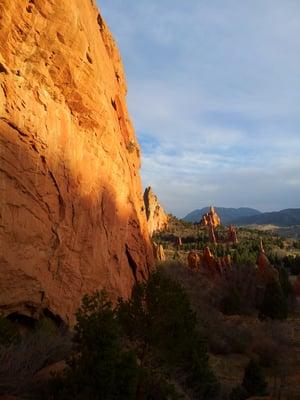 First Ascent guides climbing Rainbow Bridge 5.10+ in Garden of the Gods