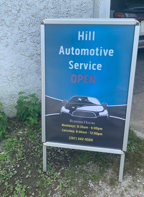 Hill Automotive Service!  NOW OPEN!!!