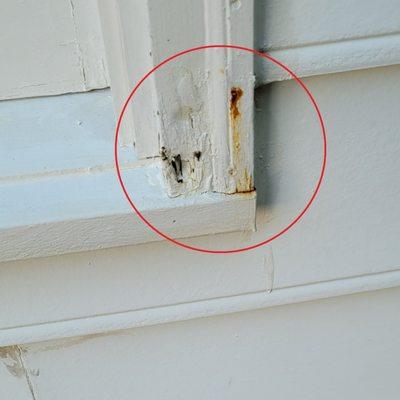 Window trim brick moulding wood rot