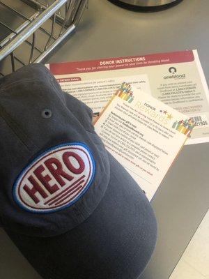 Free hat and $10 eGift Card with donation this weekend.