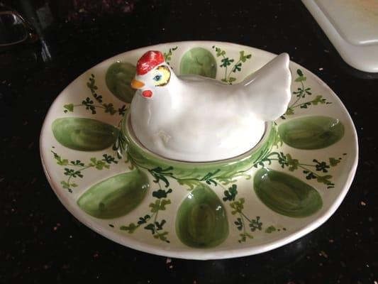 Deviled egg plate made in Italy, circa 1960s.