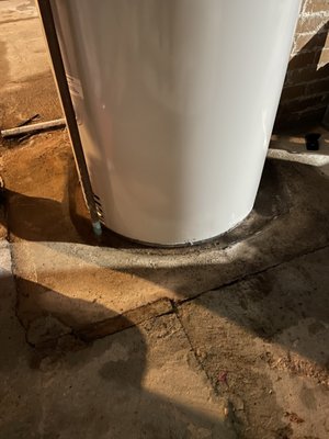 New water heater where I was told he shouldn't put it