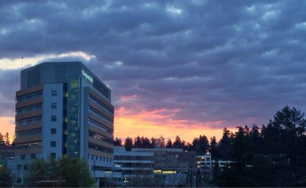 Hospital at sunrise