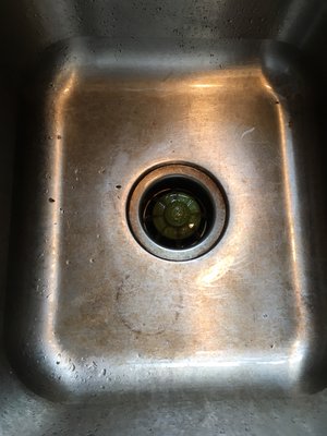 Here is a typical dirty stainless steel sink