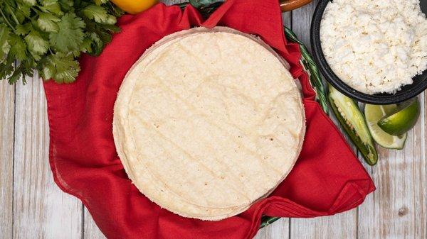 Corn tortillas available in 6.25" in 48oz and 33 oz per 3dz. 48oz available hot Mon, Wed, Thur, Fri and Sat.