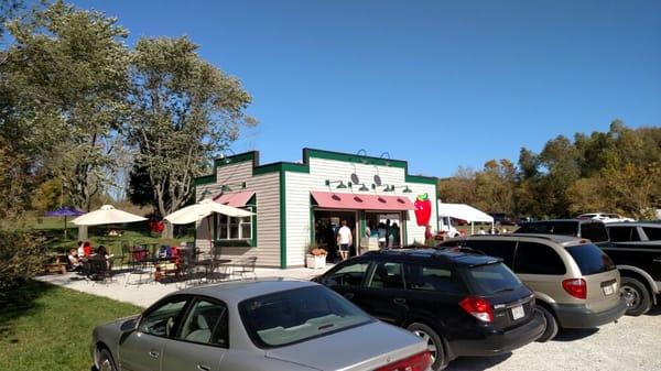 Tables, chairs and a handful of picnic tables are at your convenience.