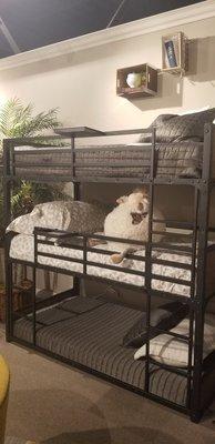 Triple bunk beds, very sturdy and my kids love them!