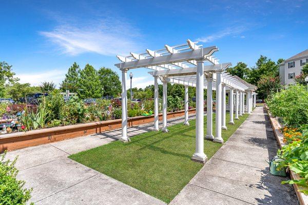 Garden Area at Chester Village Senior Apartments in Chester VA