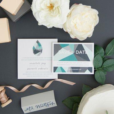 Invitation Suite from the Envelopments Wedding Collection