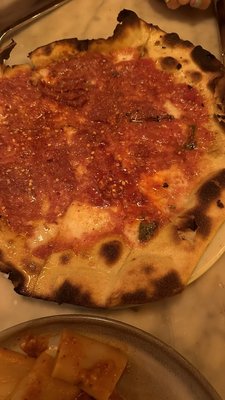 Diavola Pizza (we asked for very well done!)