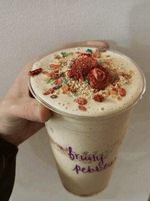 Fruity pebbles protein shake