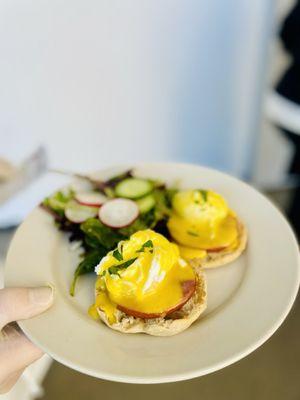 Eggs Benedict traditional with Canadian bacon