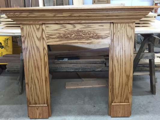 Oak surround mantle