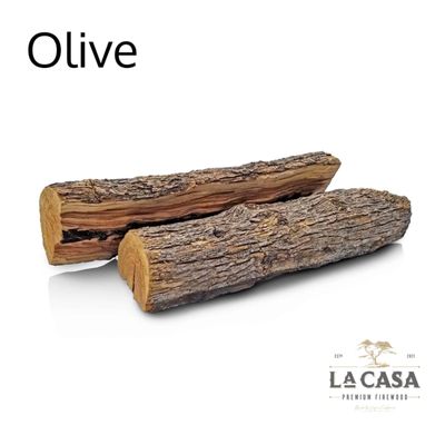 Olive is 30% more dense than oak! Thus, olive firewood burns at very high temperatures and for a long time. Also good for BBQ!