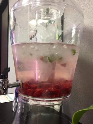 Raspberry and mint water