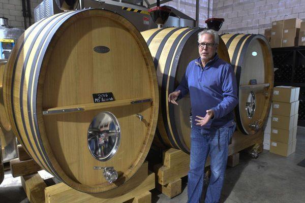 Doug in the production facility (photo from Lompoc Record)