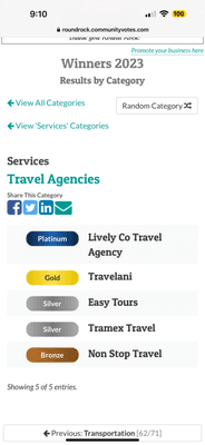 2023 Travel Agency of the Year Award