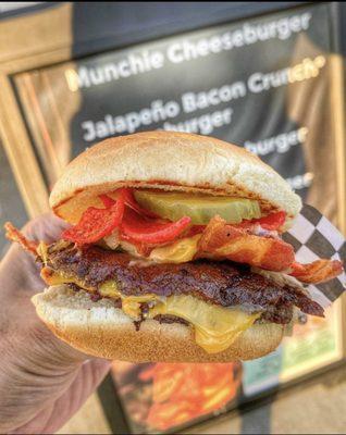 Jalapeño bacon crunch double cheese burger