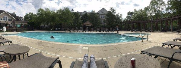 Lounging poolside