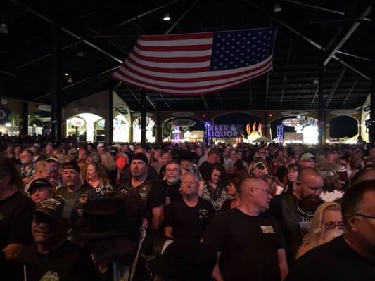 The flag is about the middle point of Jesters, this is an hour before the show.  Place got much fuller as night went on...