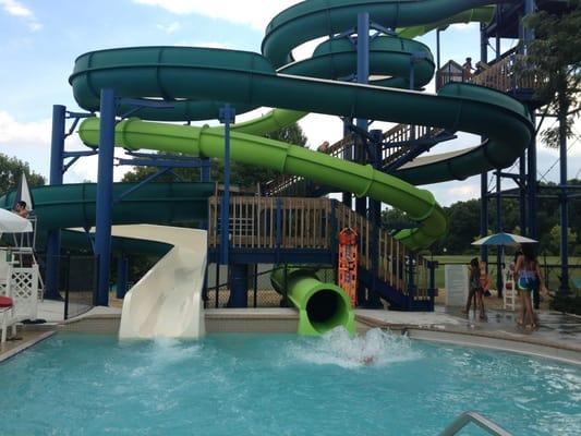 Really the only 2 big slides but they are a blast! Light green one is so much fun for adults and children!