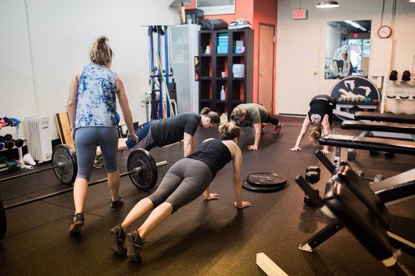 Small group classes are designed to build strength and boost metabolism in a comfortable setting!