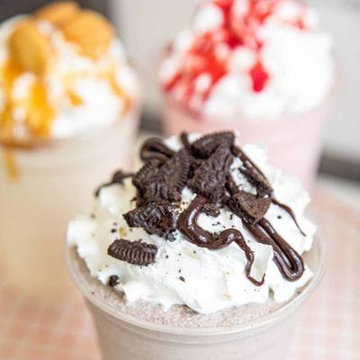 Hand-scooped Milkshakes (Banana Pudding, Strawberry & Oreo)