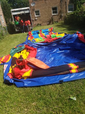 Delivery of the bounce house.