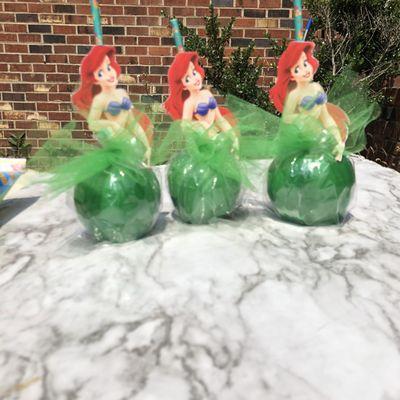 Little Mermaid inspired candy apples