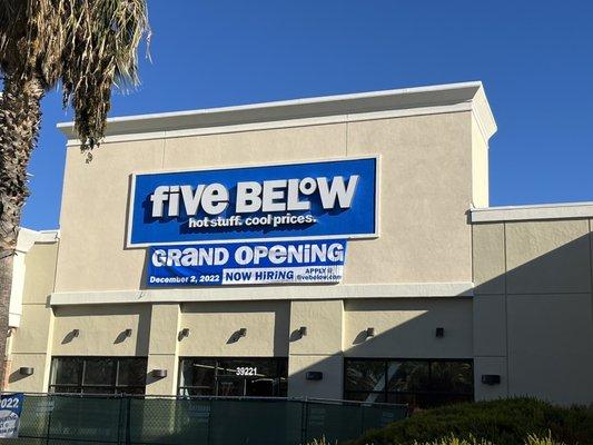 Five Below opening December 2, 2022!!