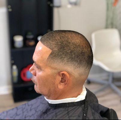 Mid bald fade