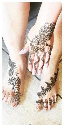 Henna Tattoo for Clients Hands and Feet!!