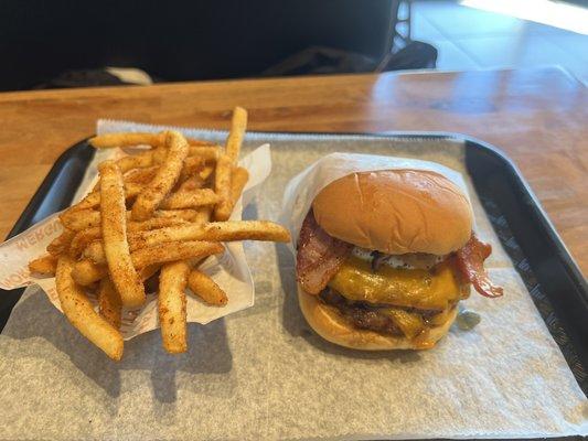 Cajun fries and Loaded Burger