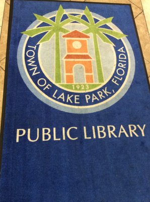 The welcome mat at the lake park library.