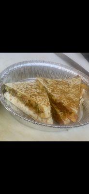 Steak quesadilla..fine chop onion and pepper and mix with our prime steak seasoned..